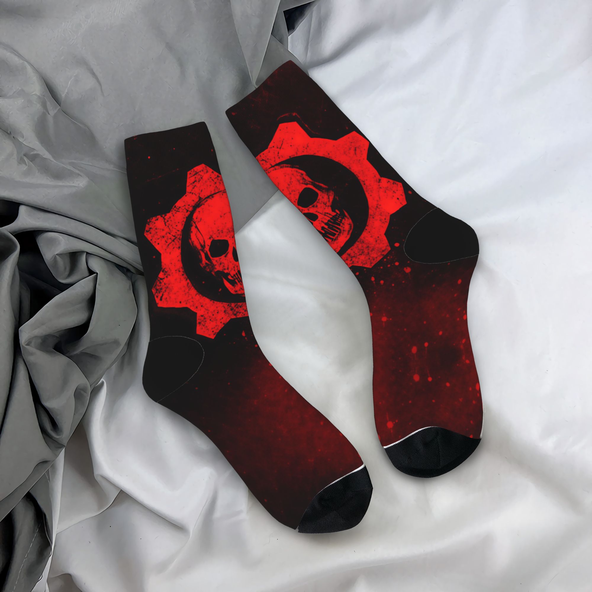 Running Gear Youtube - G-Gears Of War ソックス。面白い柄の靴下。男性用。快適なランニングソックス。冬用。吸湿速乾素材。