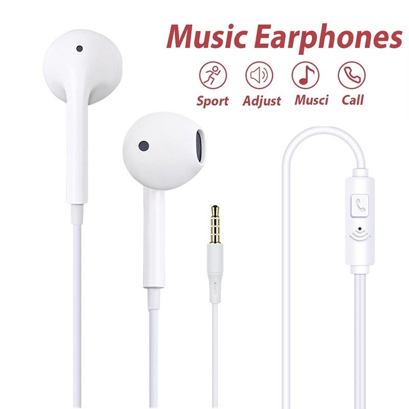 Running Gear Headphones - 3.5mm有線イヤホン マイク付き 重低音ステレオ体験 ランニング フィットネス 音楽機器