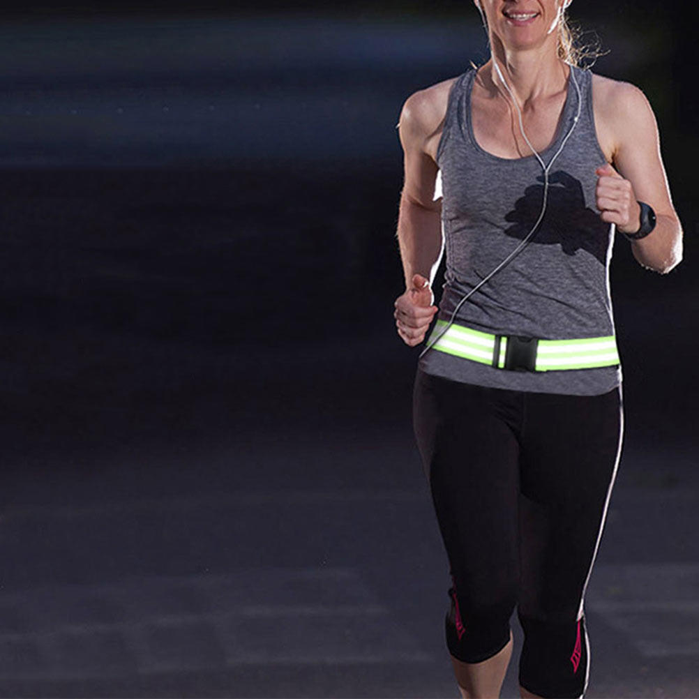Running Gear Night - 夜間ランニングやアウトドアスポーツに最適な、反射率の高い調整可能なベルト2本セット。快適な伸縮性があり、友人へのプレゼントにも最適です。