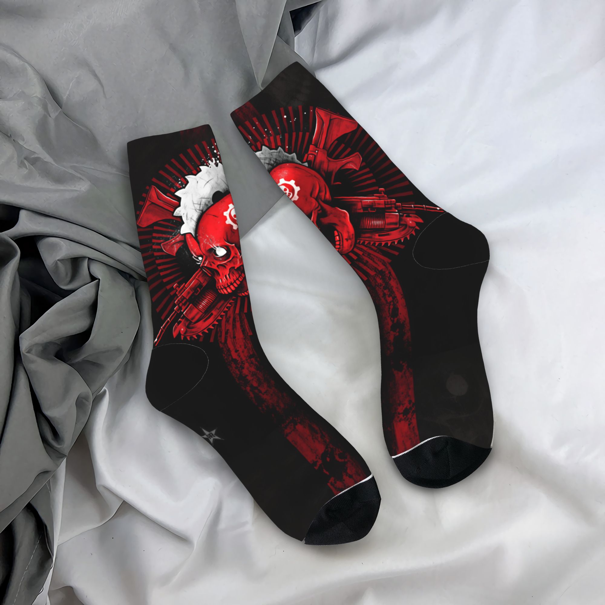 Running Gear Youtube - ユニセックス、メンズ用ソックス。G-Gears Of Warの柄が入った、冬用の韓国製、暖かく柔らかい素材の靴下。ランニングや滑り止めにも適しています。
