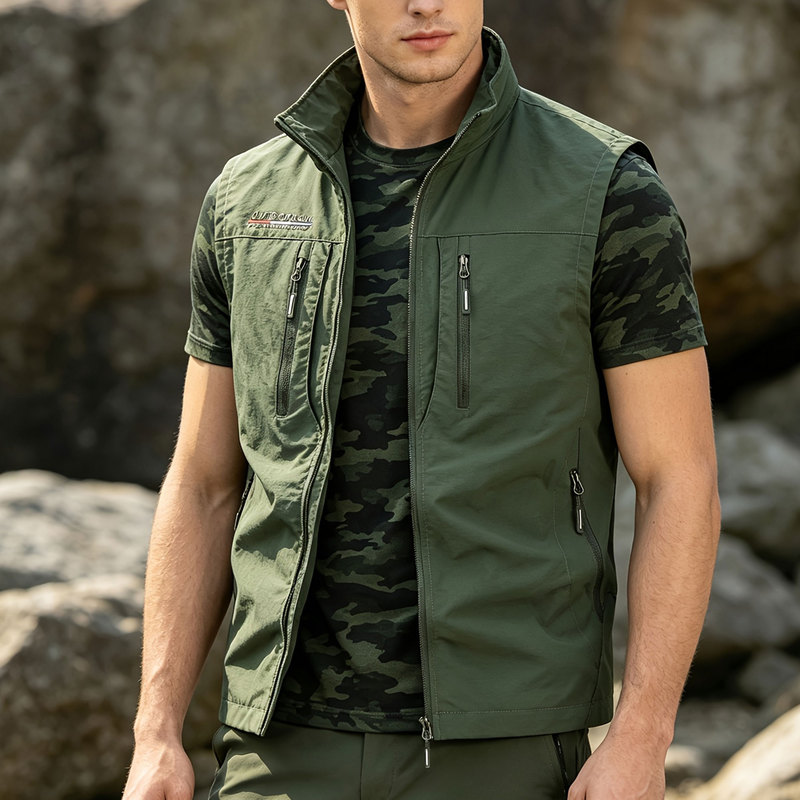 Running Gear Jacket - メンズ ベストジャケット、ランニングジャケット、袖なしシャツ、メンズ ジムウェア、プラスサイズジャケット、メンズ スポーツウェア、メンズ バスケットボールジャケット