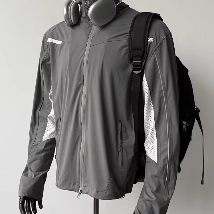 Running Gear Jacket - アウトドアランニングレインジャケット ユニセックス 軽量 防水 ウィンドブレーカー 通気性