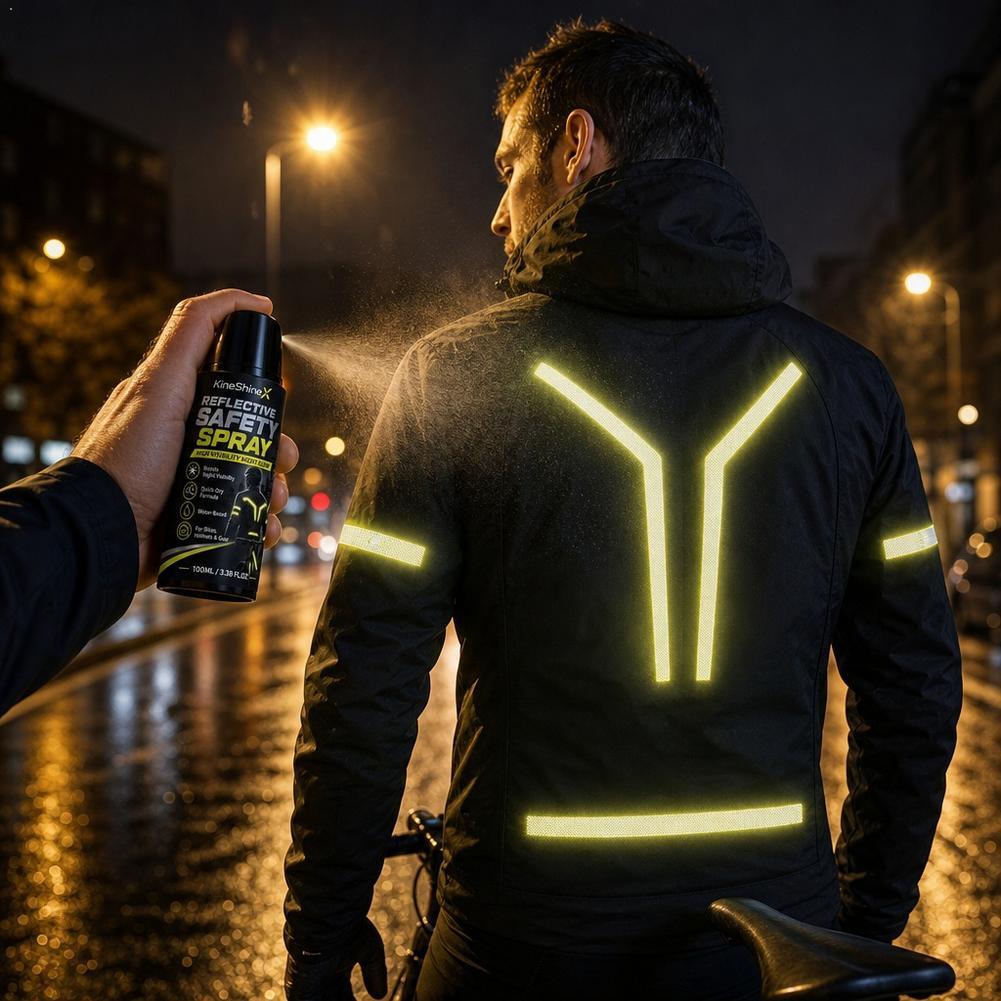 Running Gear Night - 夜間反射安全スプレー高視認性コーティング塗料、サイクリング、ランニング、バックパック、ヘルメット、衣類、夜間通勤用ギア
