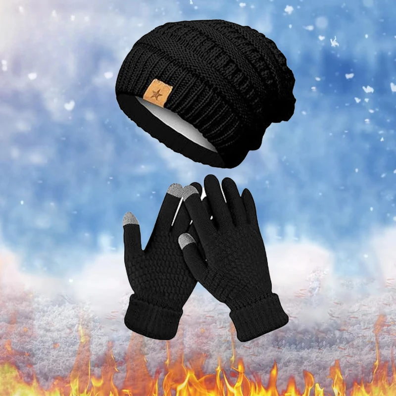 1-5個入り 冬用帽子と手袋セット フリース裏地付き 通気性 - Running Gear In Winter のレビューと価格