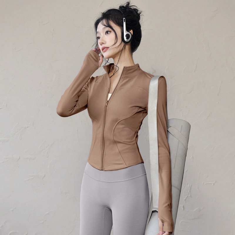 女性用スリムフィットヨガジャケット、タイトフィットネス長袖ラ - Reflective Running Jacket のレビューと価格