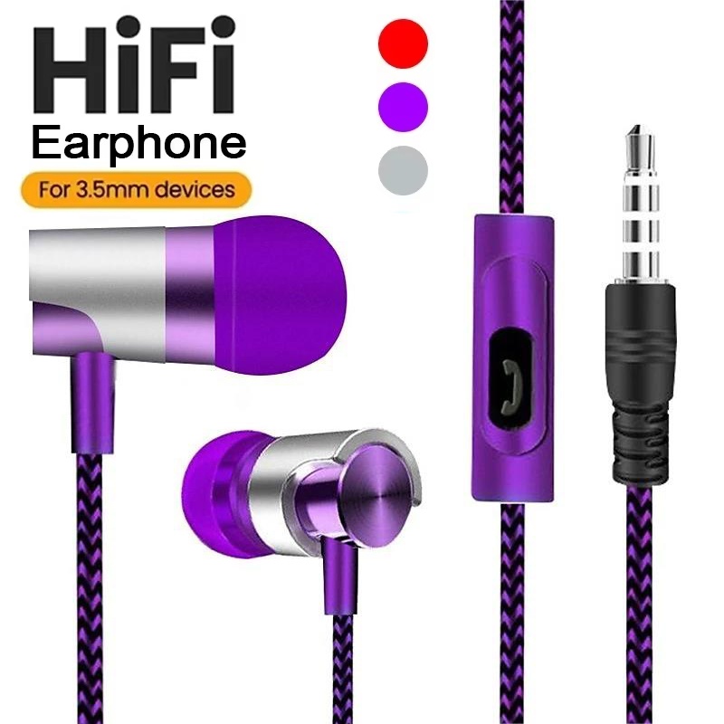 有線イヤホン インイヤーヘッドセット メタルベースイヤホンデ - Running Gear Headphones のレビューと価格