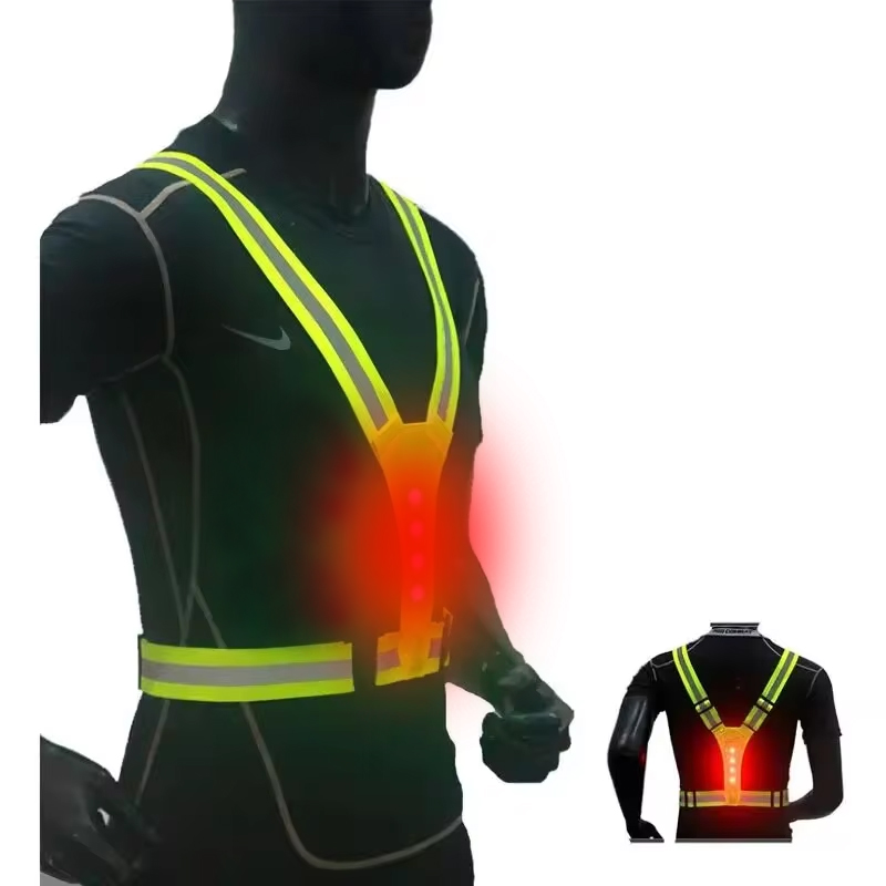 LED ランニングベスト反射発光リフレクターストラップ高サイ - Reflective Running Jacket のレビューと価格