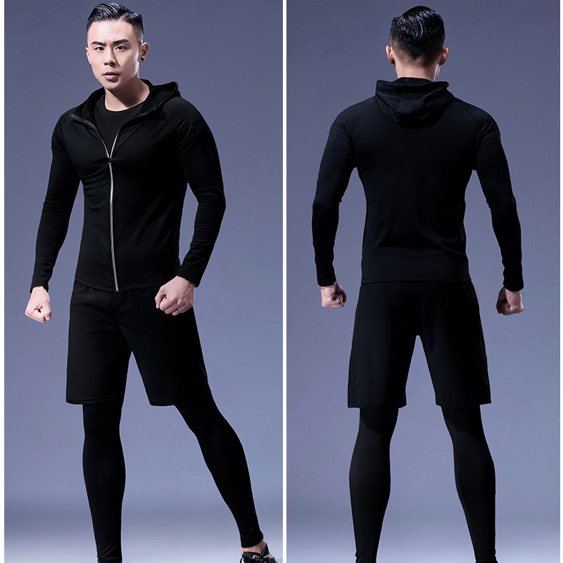 メンズ 春秋用 タイトコンプレッション フード付きジャケット - Running Gear Jacket のレビューと価格