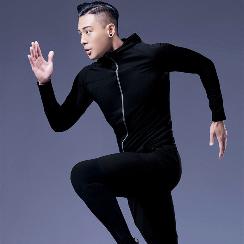 メンズ 春秋用 タイトコンプレッション フード付きジャケット - Running Gear Jacket のレビューと価格
