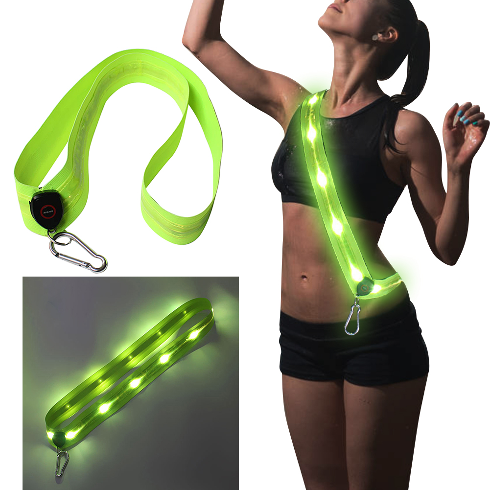 LED ショルダーベルト充電式 LED 反射ランニングストラ - Running Gear Night のレビューと価格